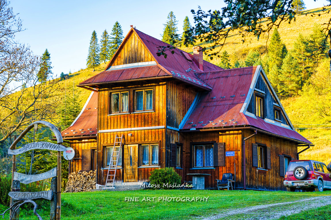Old vintage, wooden traditional house in the mountains in Pieniny