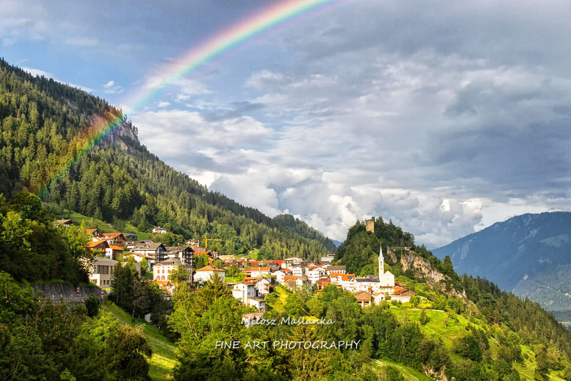 Small town in Graubunden canton, Switzerland