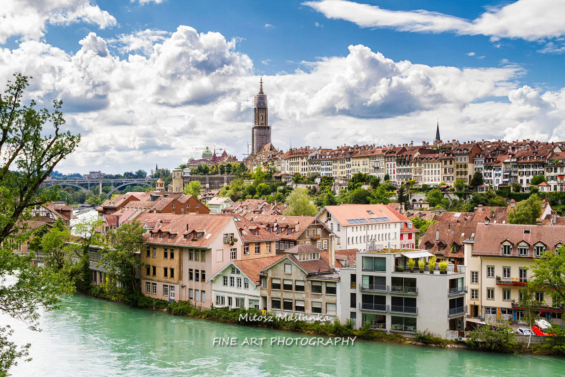 Panoramic view on the magnificent old town of Bern, capital of Switzerland