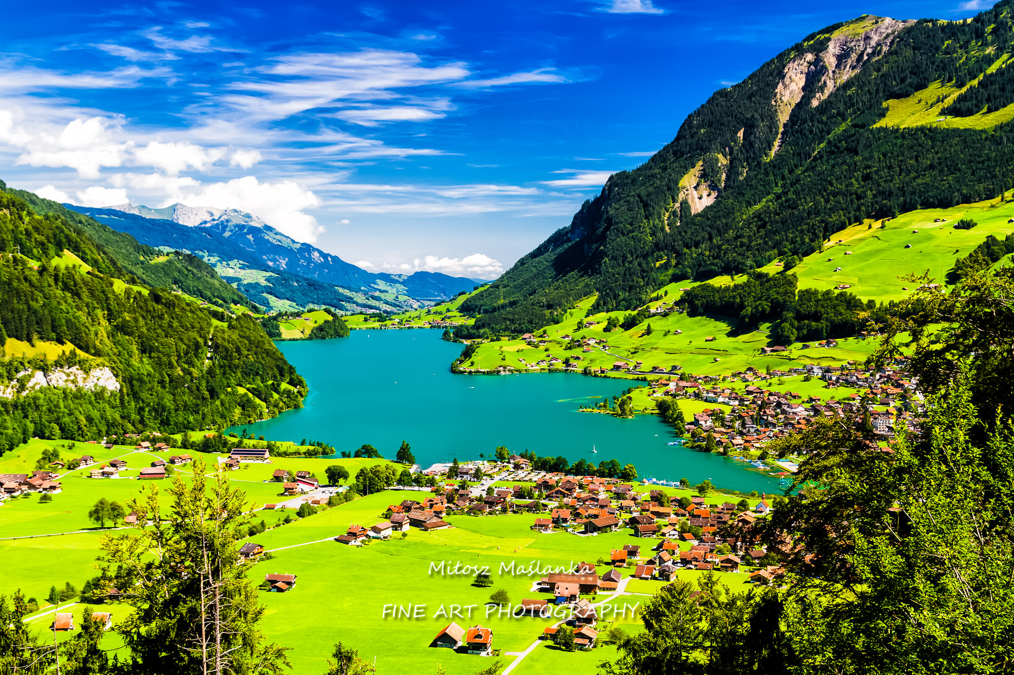 Lake Lungern Valley from Brunig Pass, Switzerland