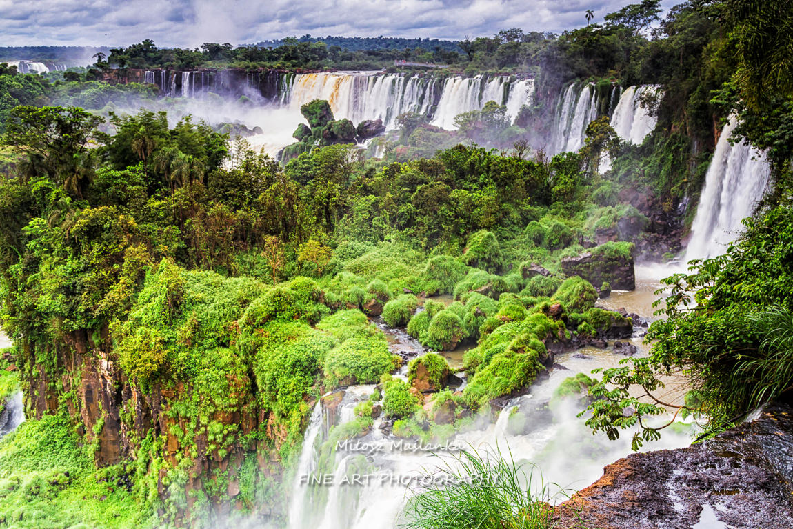 The famous Iguazu Falls on the border of Brazil and Argentina, South America