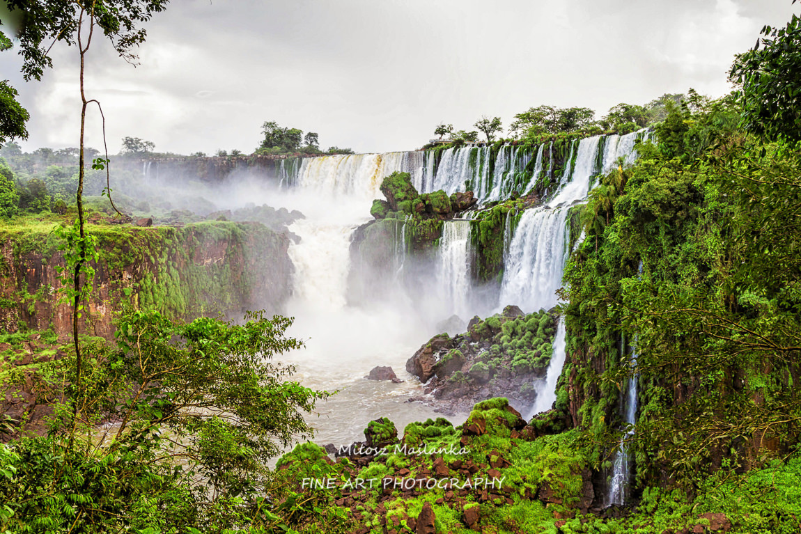 The famous Iguazu Falls on the border of Brazil and Argentina, South America
