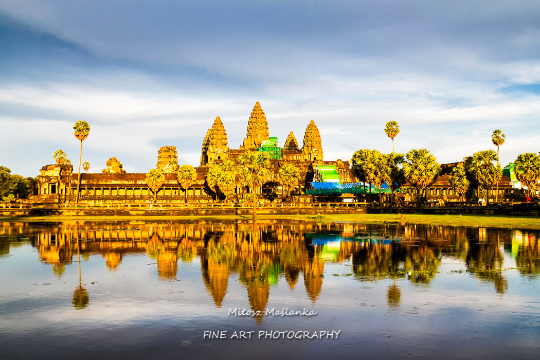 Angkor Wat temple - the former Khmer Empire at dramatic sunrise