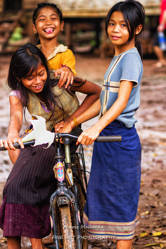 Girls with bicycle