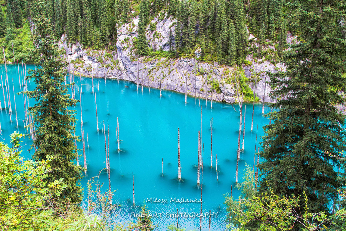 Kaindy Lake in Tien Shan mountain, Kazakhstan.