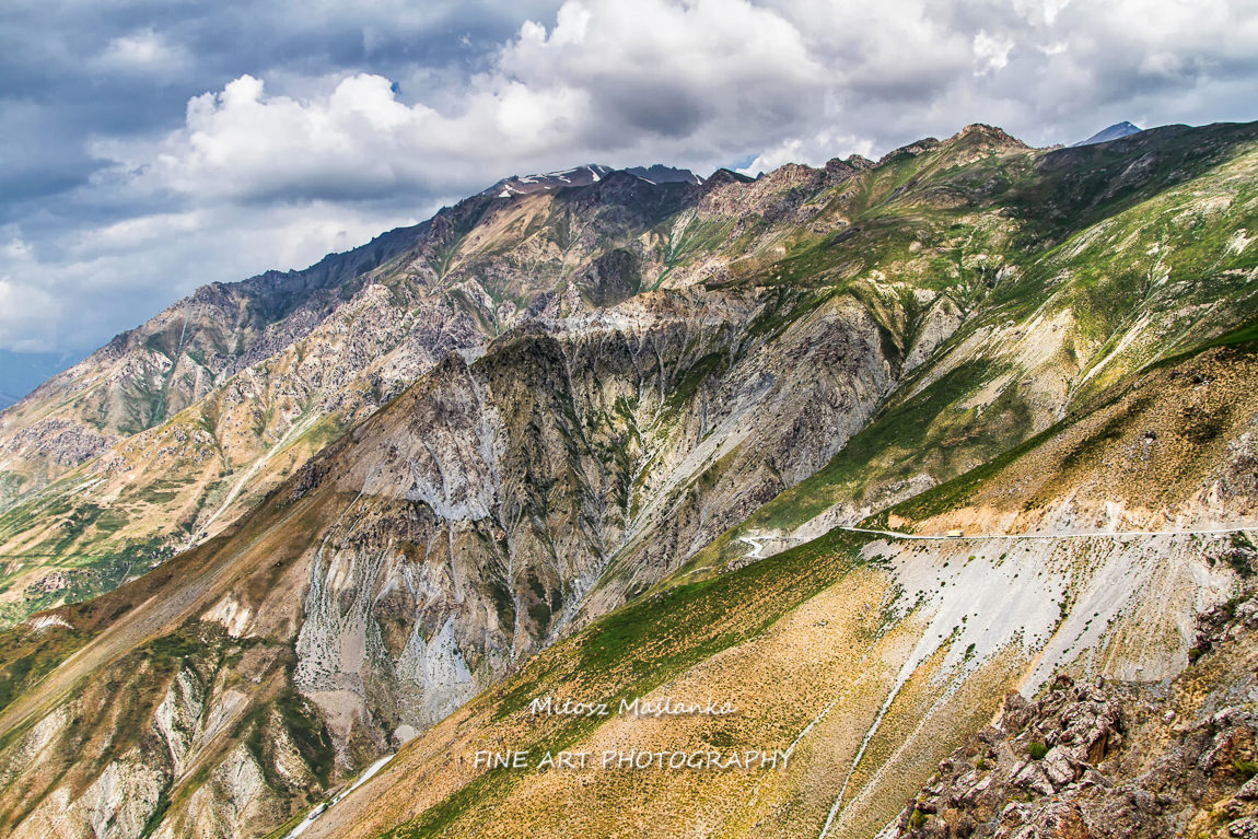 Hilly landscape in the Fan Mountains. Pamir. Tajikistan. Central Asia.