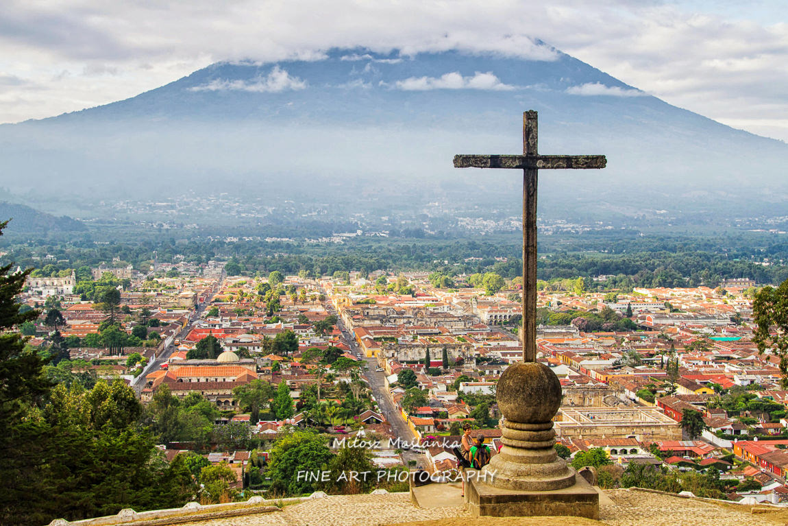 View from Cerro de la Cruz in Antigua, Guatemala