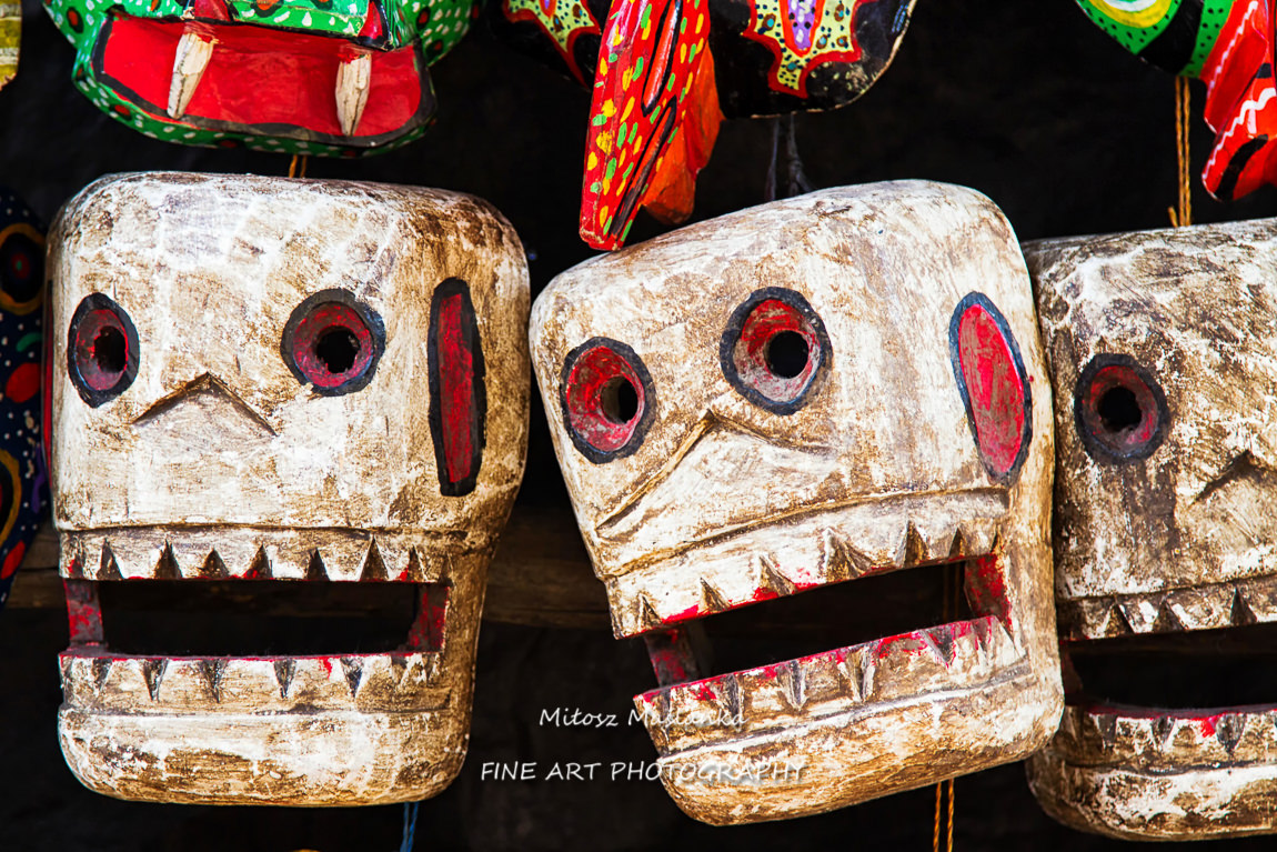 Mayan Wooden Masks for sale, Chichicastenango, Guatemala, Central America