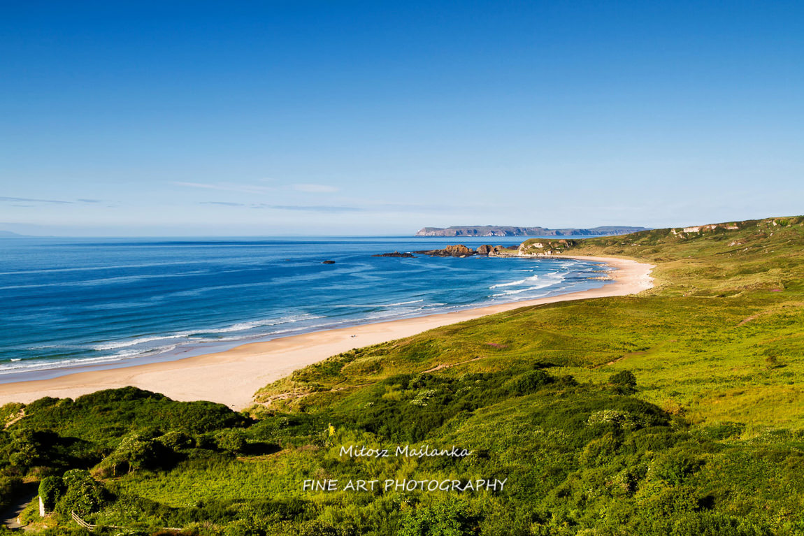 Coastal cliffs in County Antrim, Northern Ireland near Portrush and Carrick-a-Rede