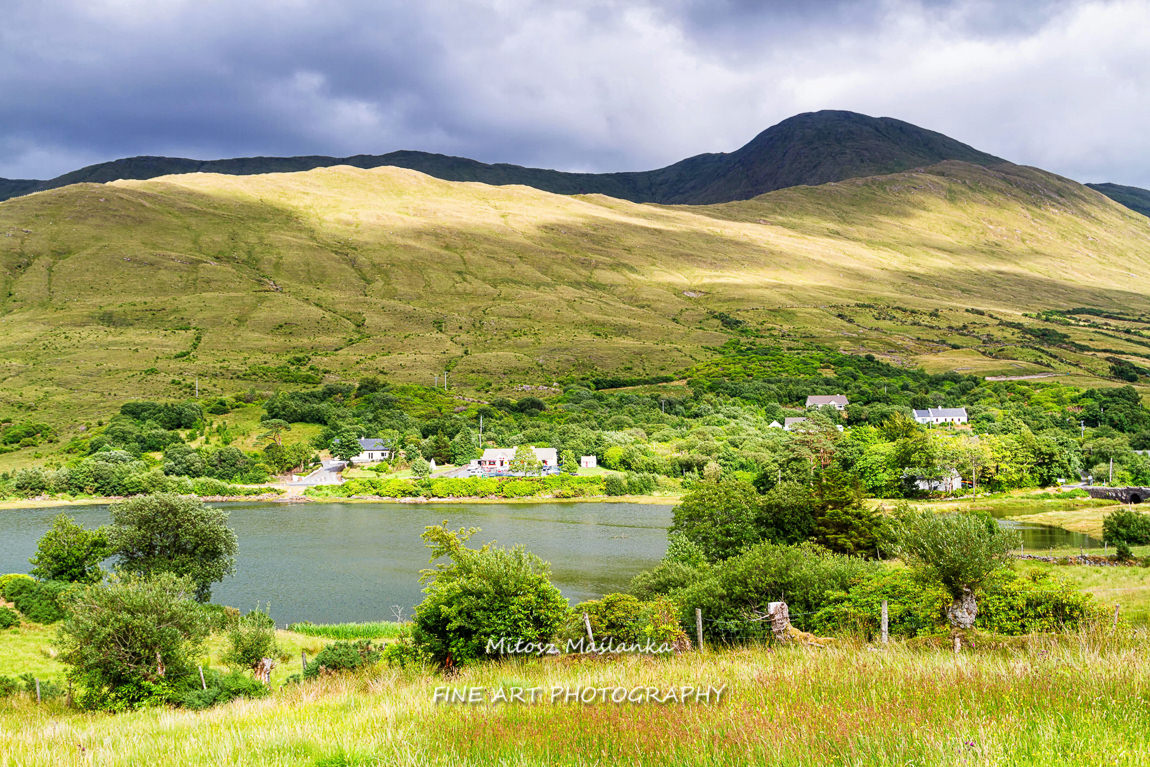 Scenic view of Killary Fjord on a lovely, warm and sunny summer day in county Galway, Ireland