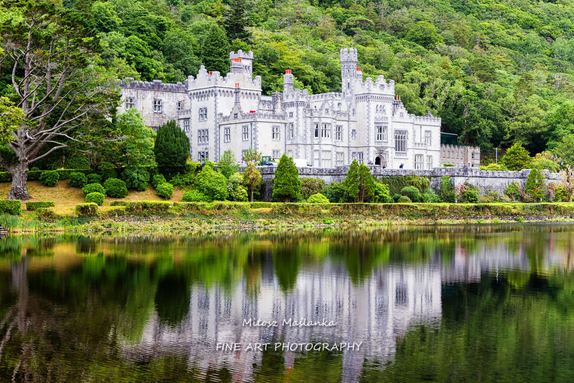 Kylemore Abbey in Connemara Mountains, County Galway, Ireland