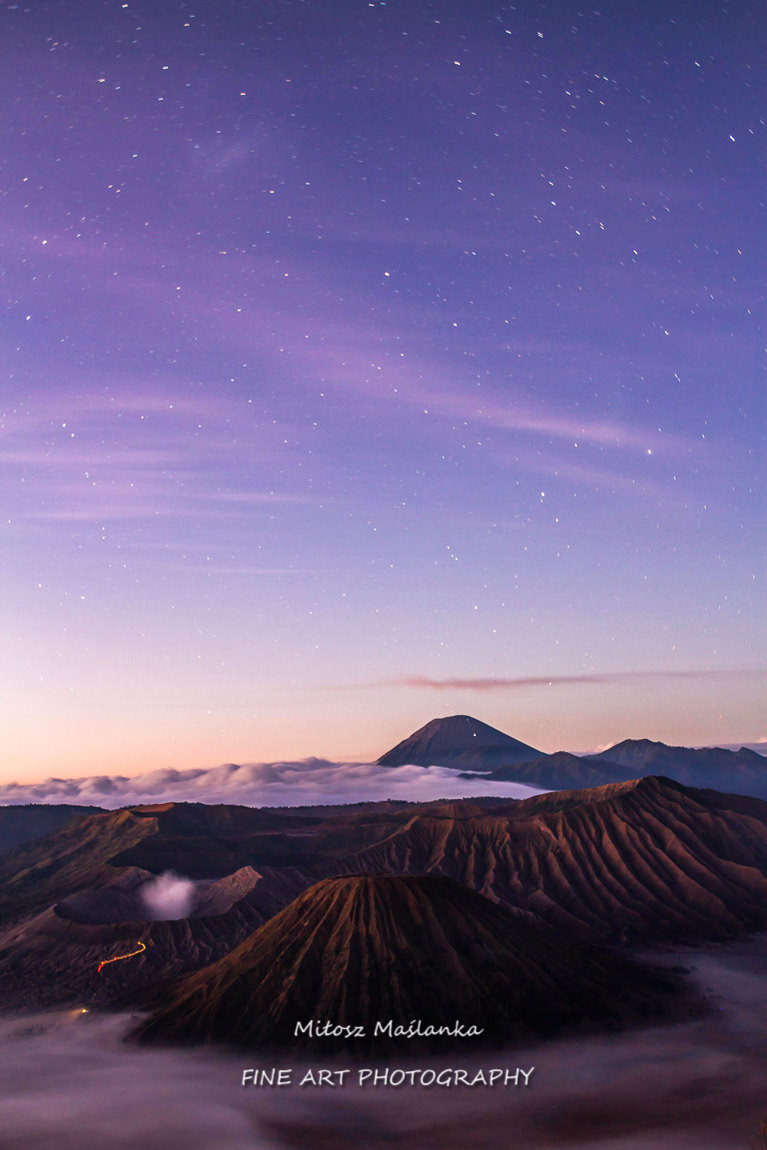 Night landscape, Bromo, Tengger Caldera, Java, Indonesia