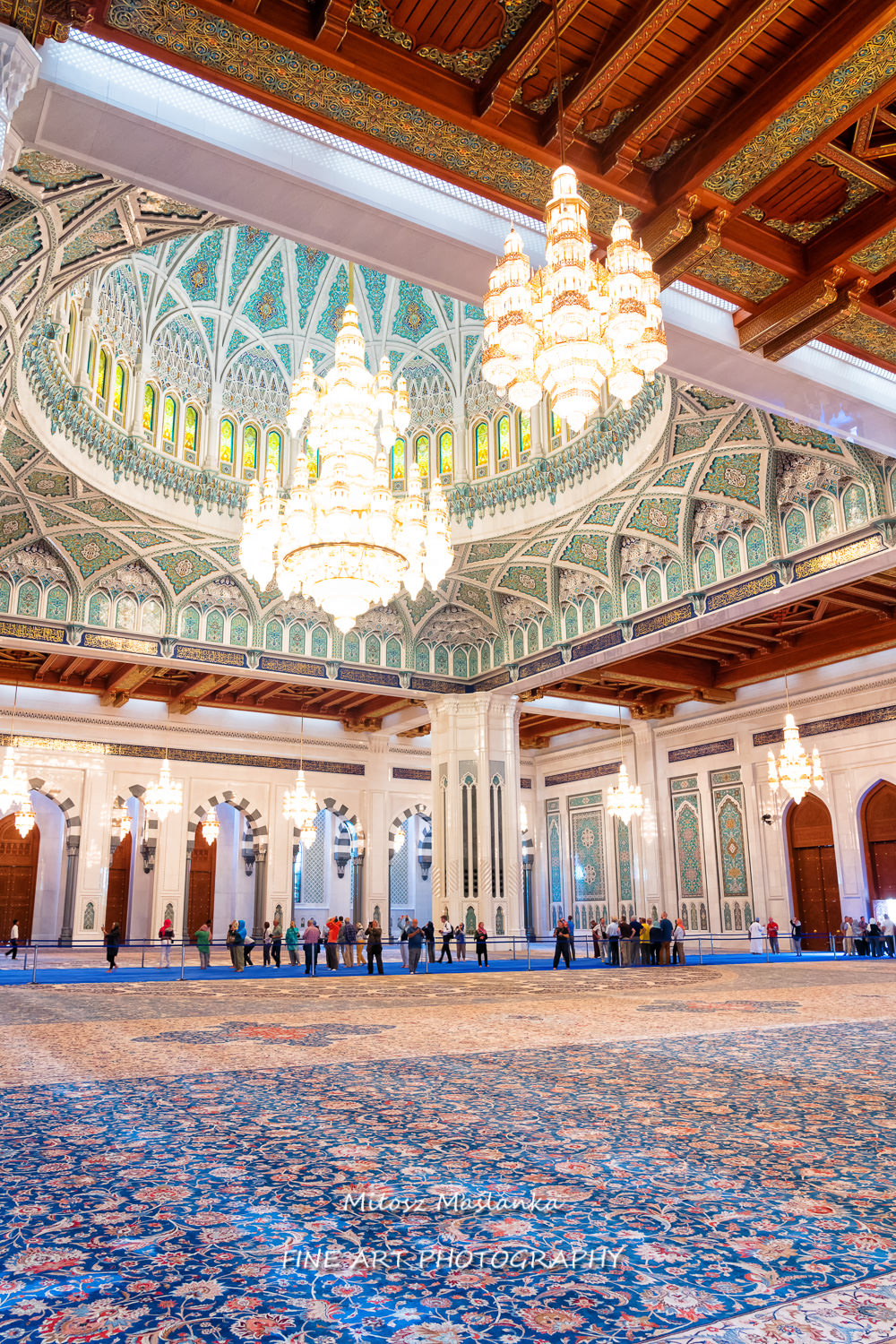 Opened in 2001, the Sultan Qaboos Grand Mosque located in the Omani capital of Muscat is the main mosque in the Sultanate of Oman