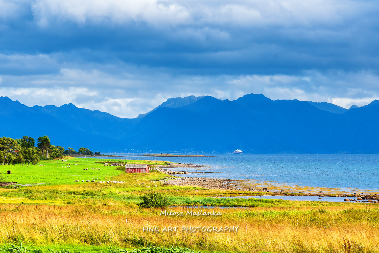 Beautiful weather on Langoya shore, Norway