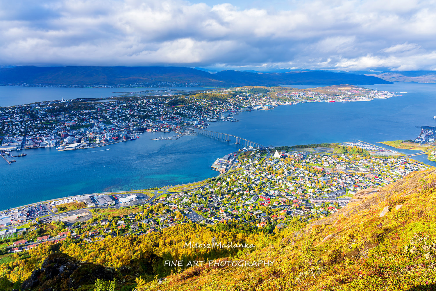 Tromso seen from the nearby hill